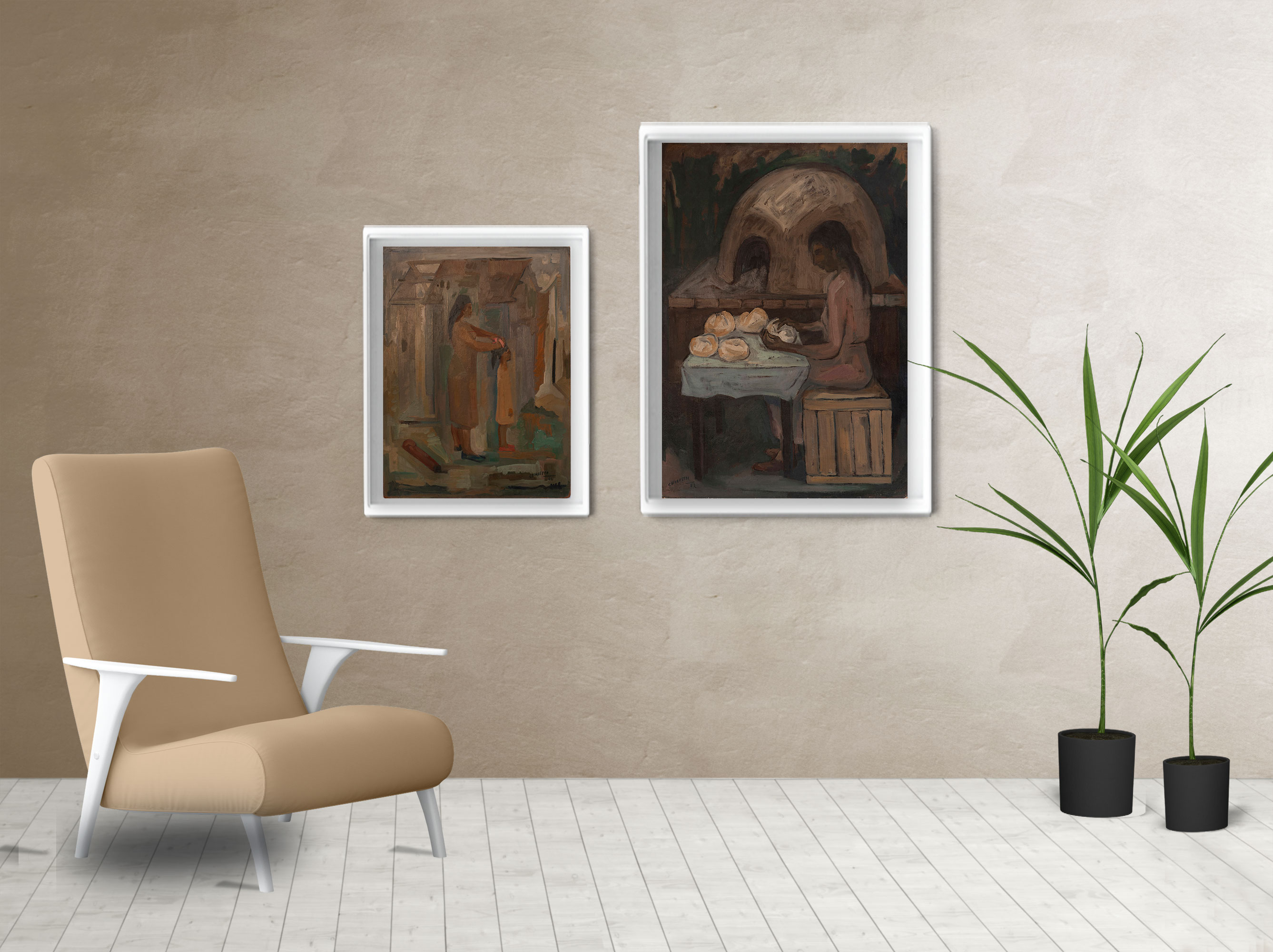 Living cuadro La hija y Pan Casero