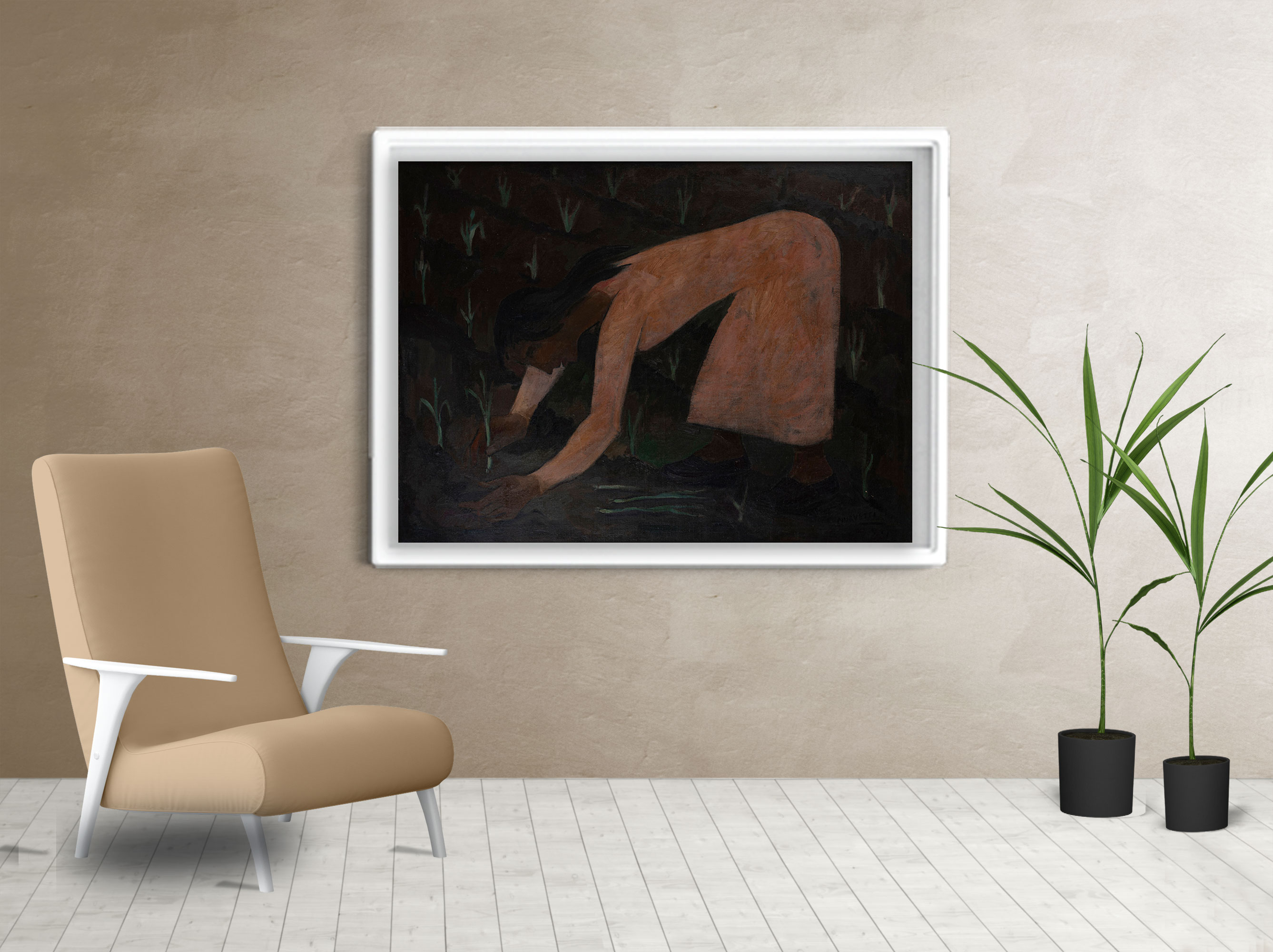 Living cuadro Trasplante de cebollines