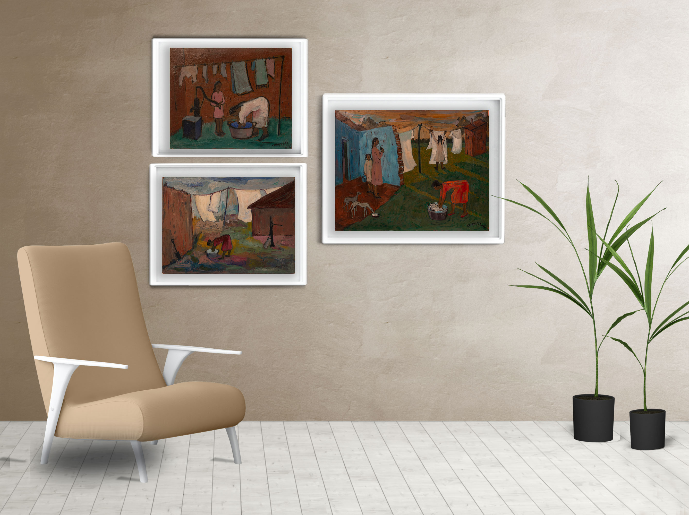 Living cuadro Serie Tendiendo la Ropa