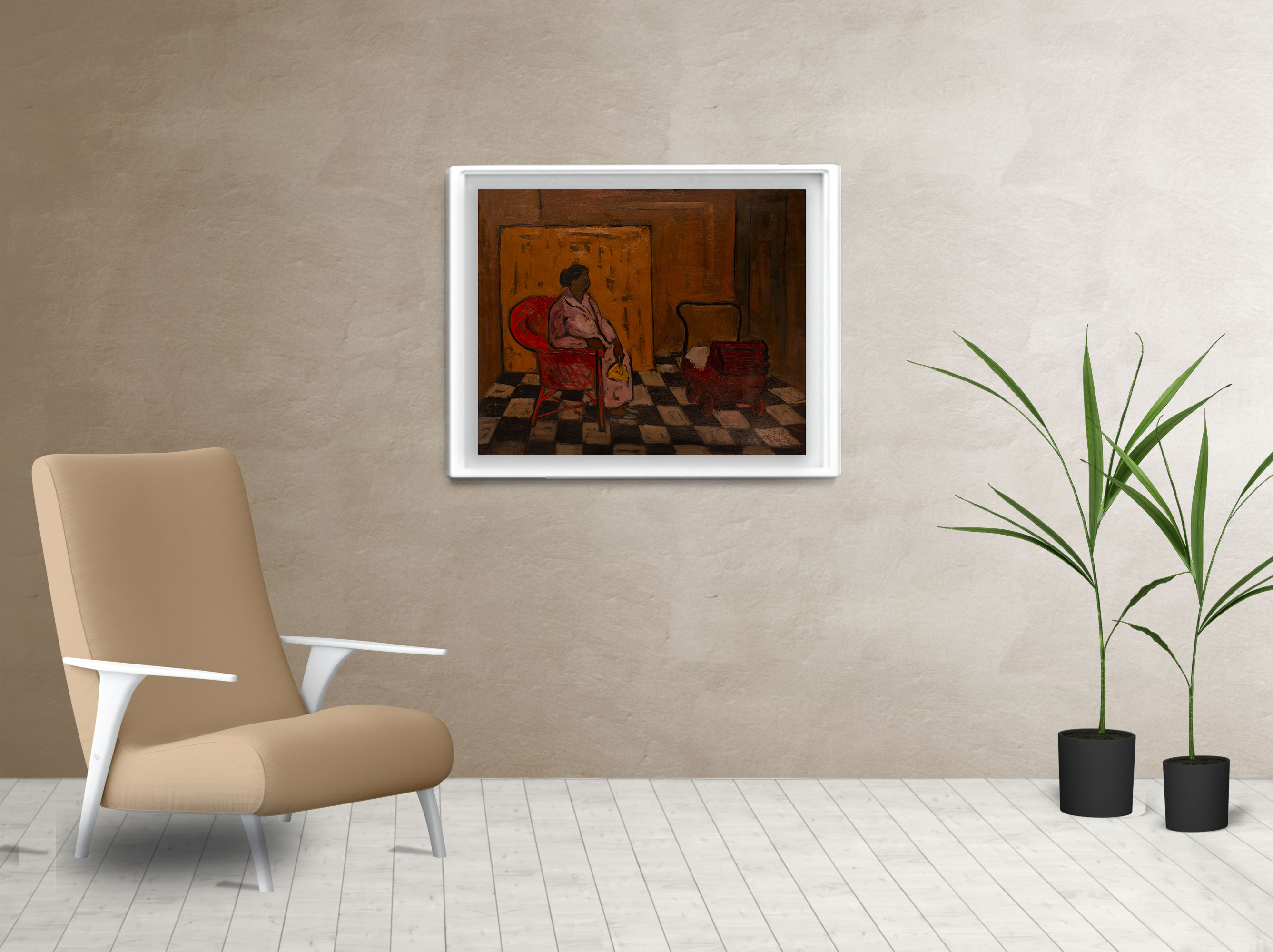 Living cuadro Cuidando al bebé