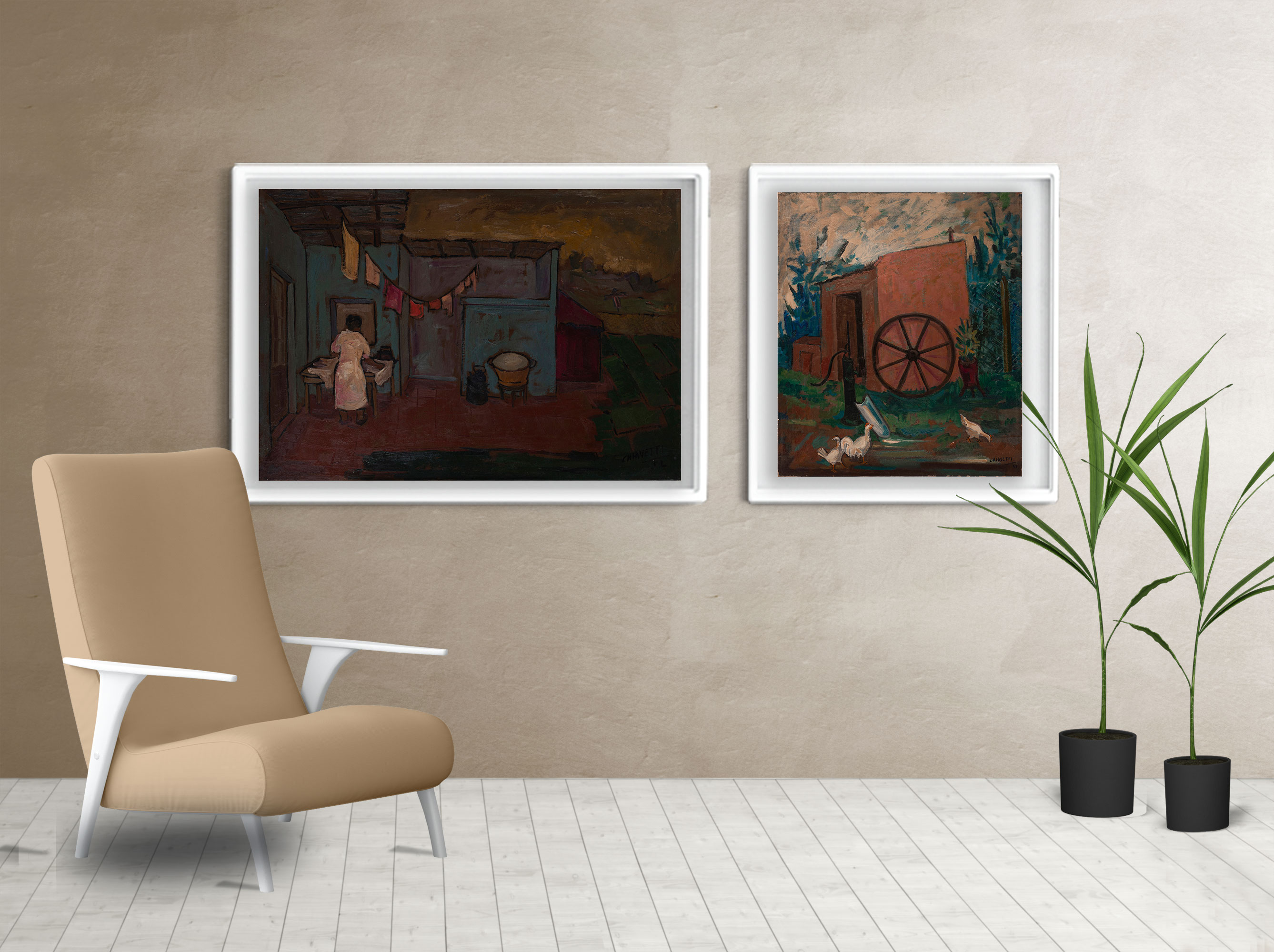 Living cuadro La Siesta y El Galponcito