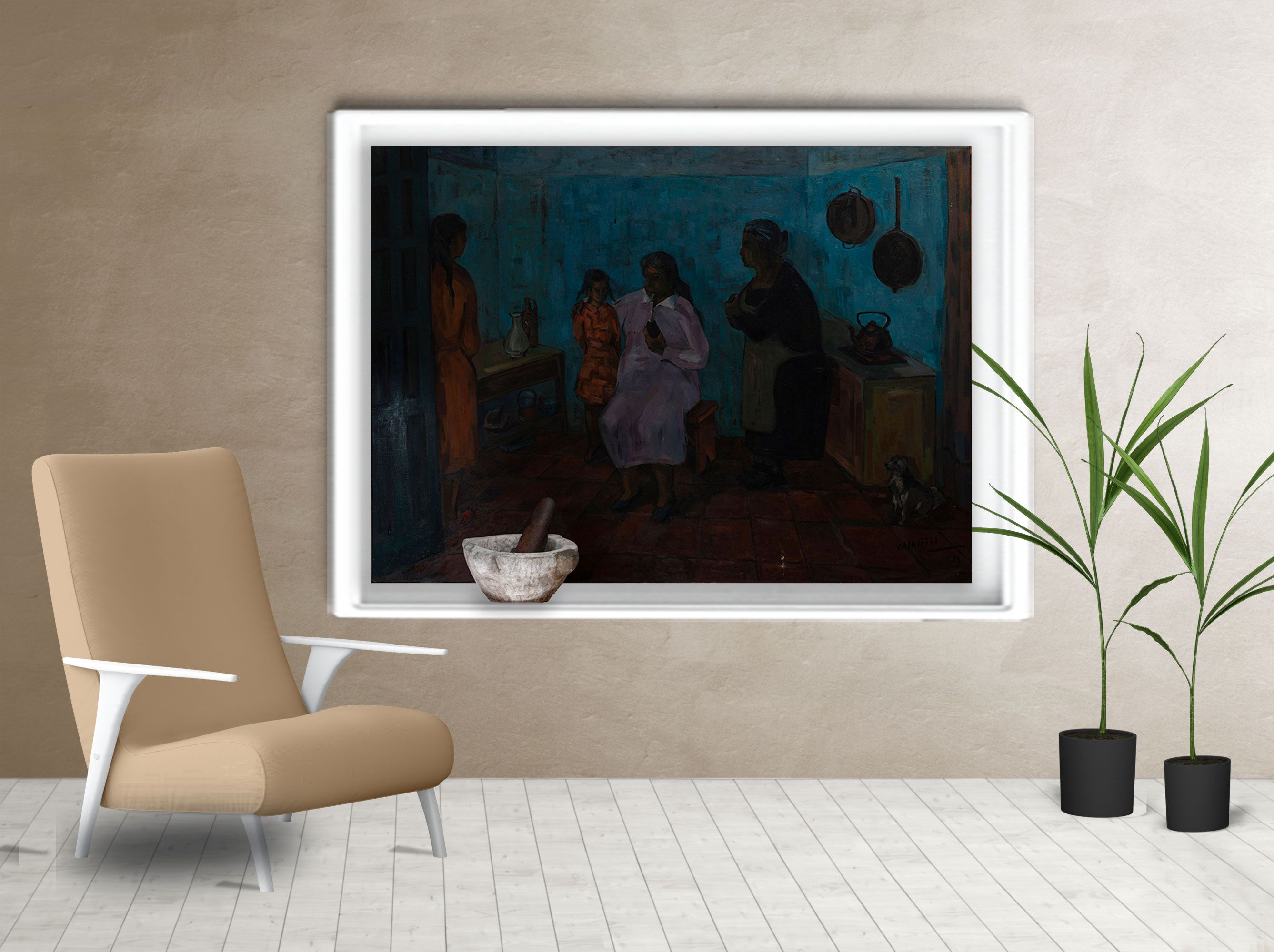 Living cuadro En Familia