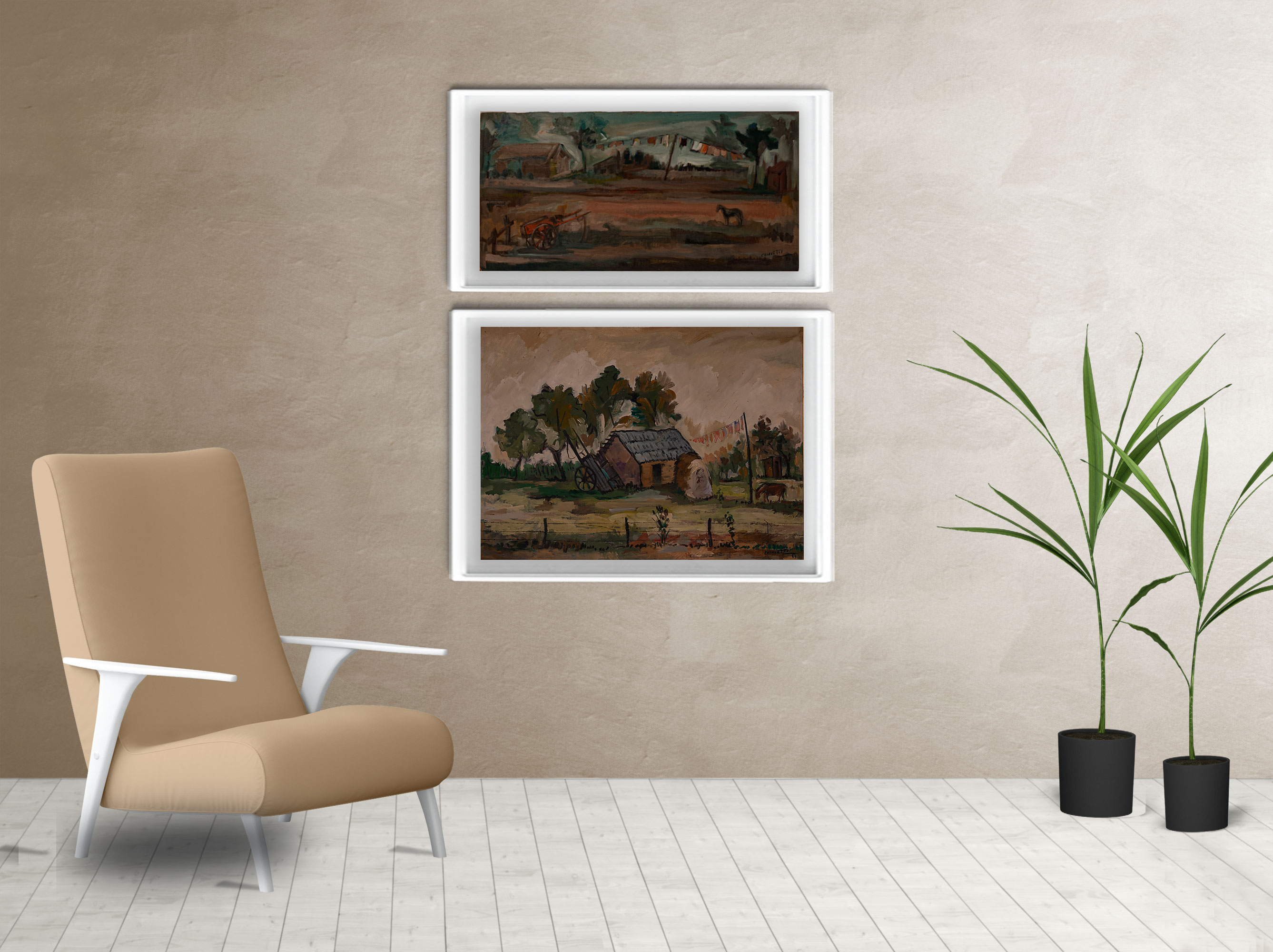 Living cuadro Campo y El Rancho de los Coria