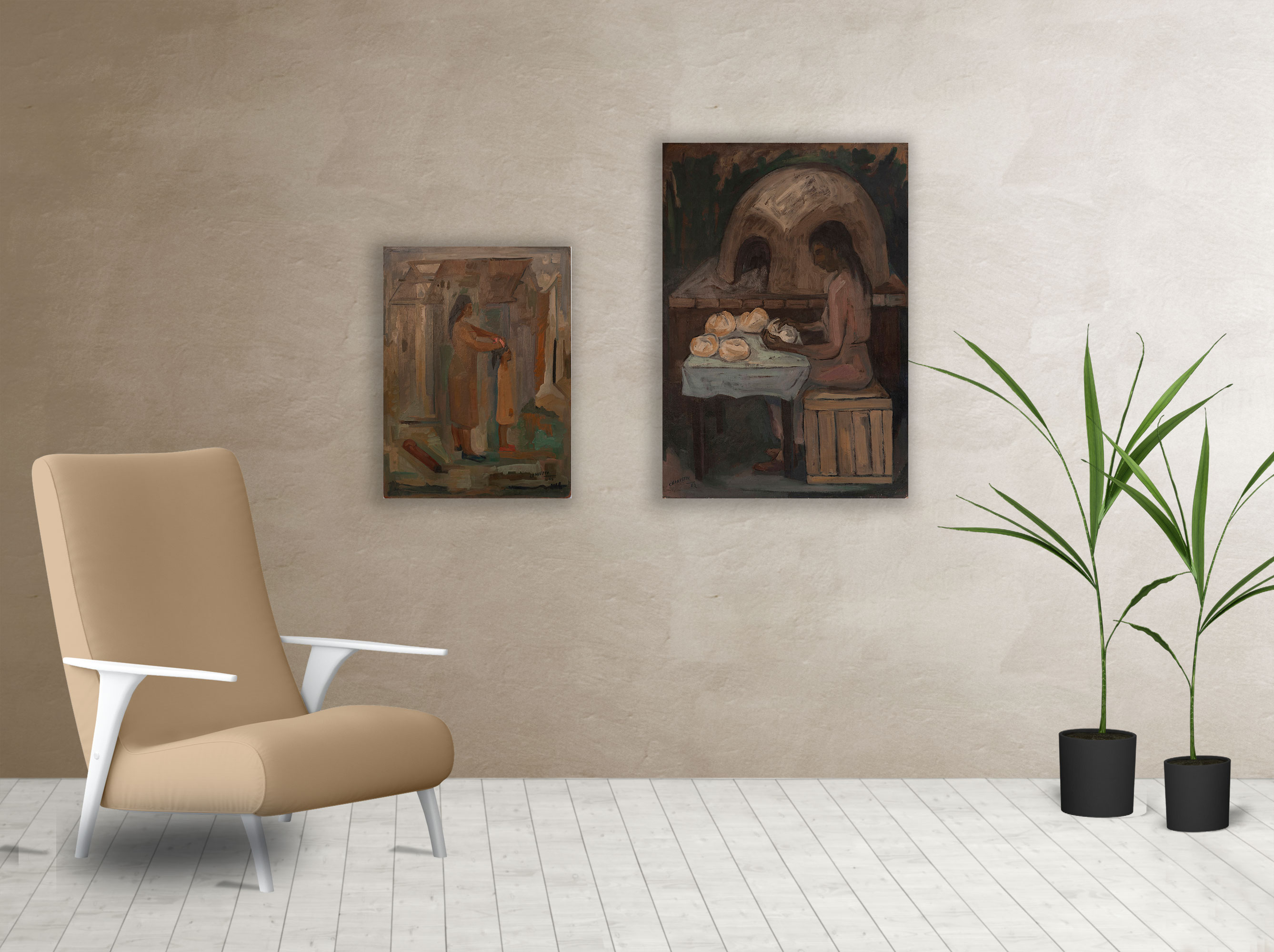 Living cuadro La hija y Pan Casero