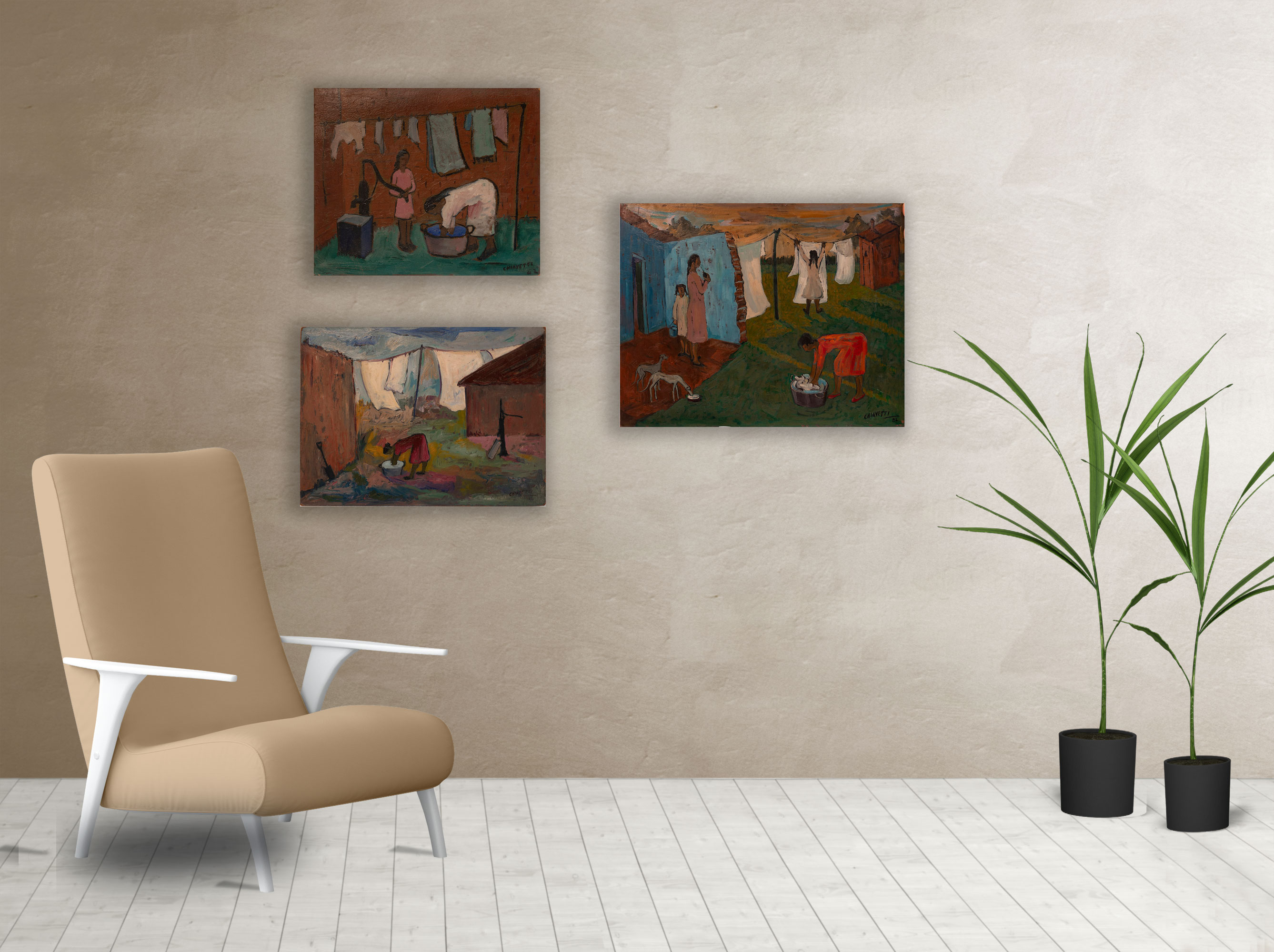 Living cuadro Serie Tendiendo la Ropa