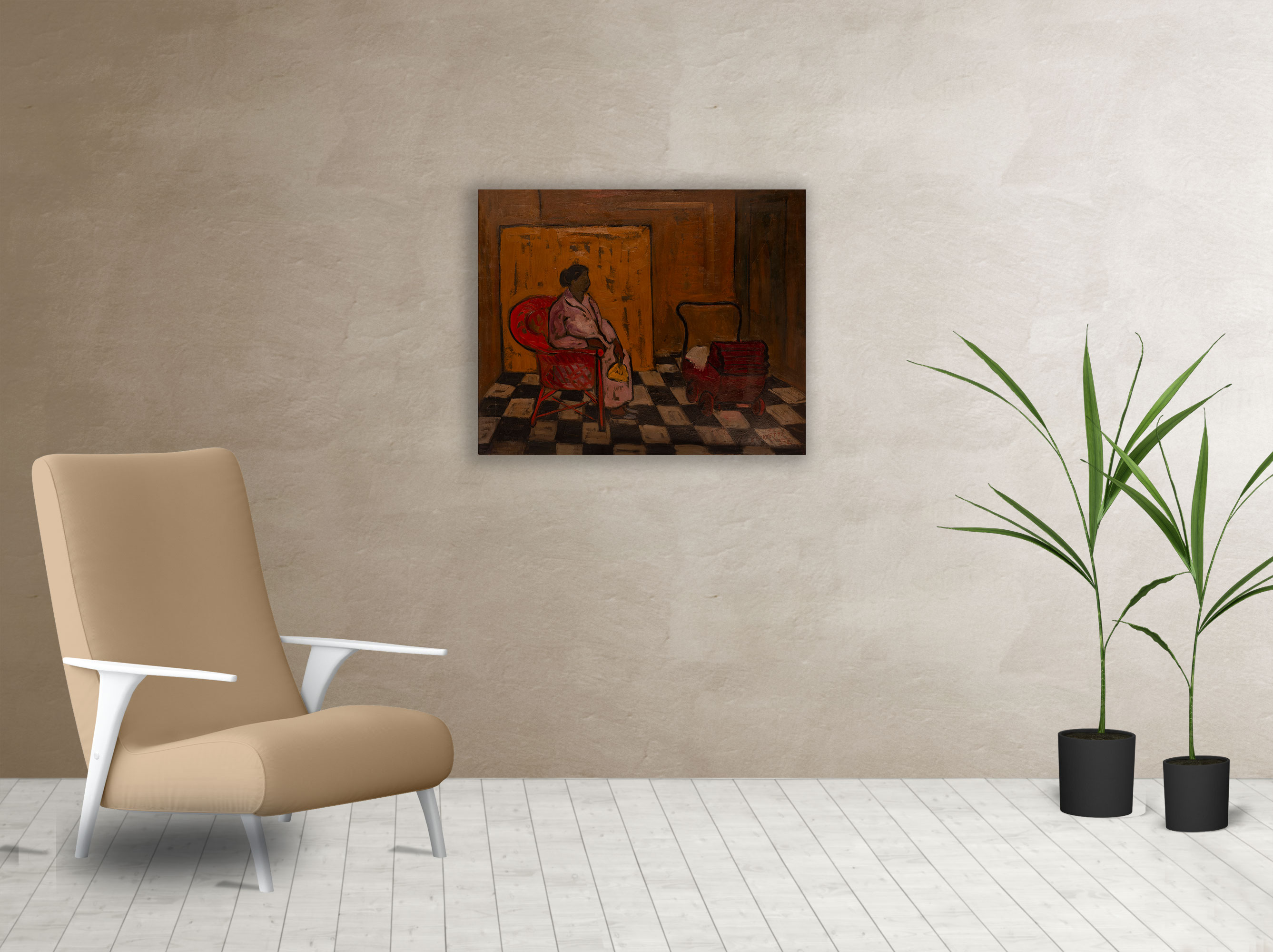 Living cuadro Cuidando al bebé