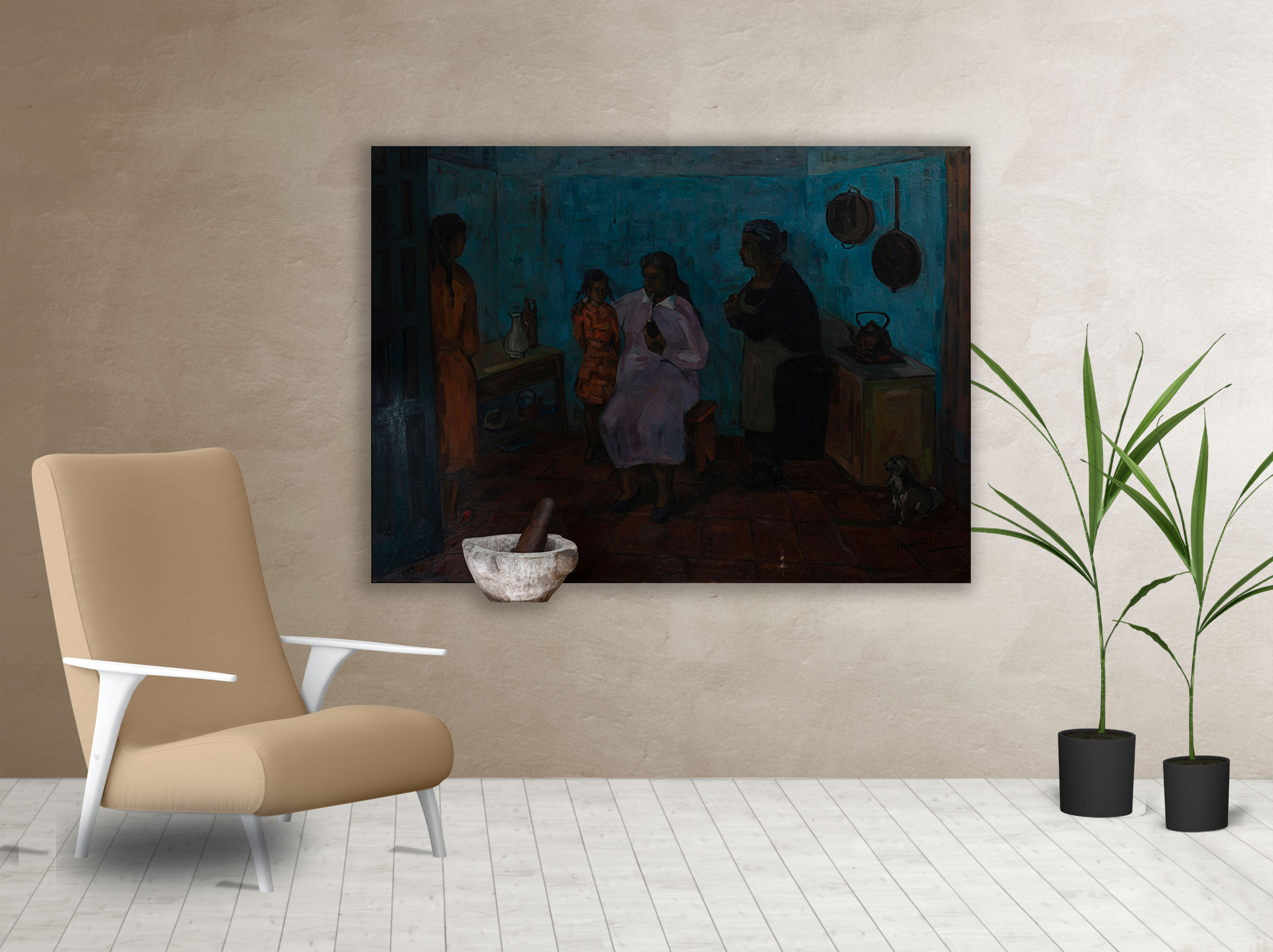 Living cuadro En Familia