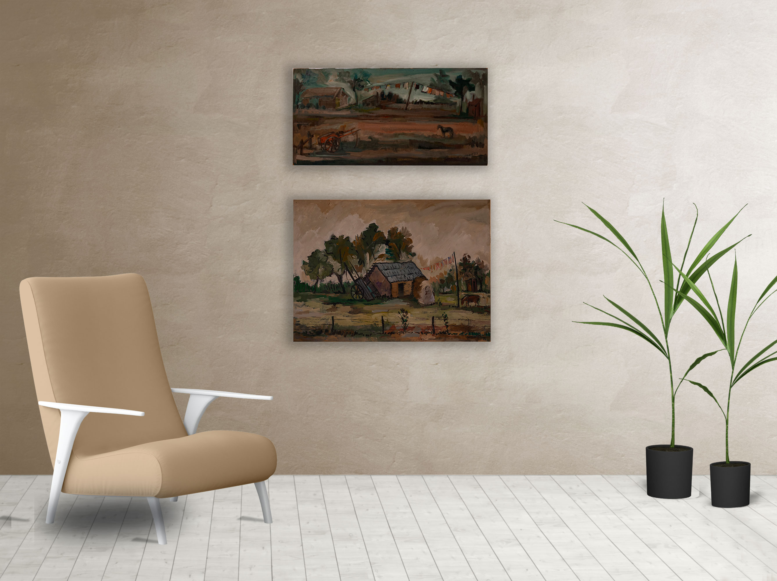 Living cuadro Campo y El Rancho de los Coria