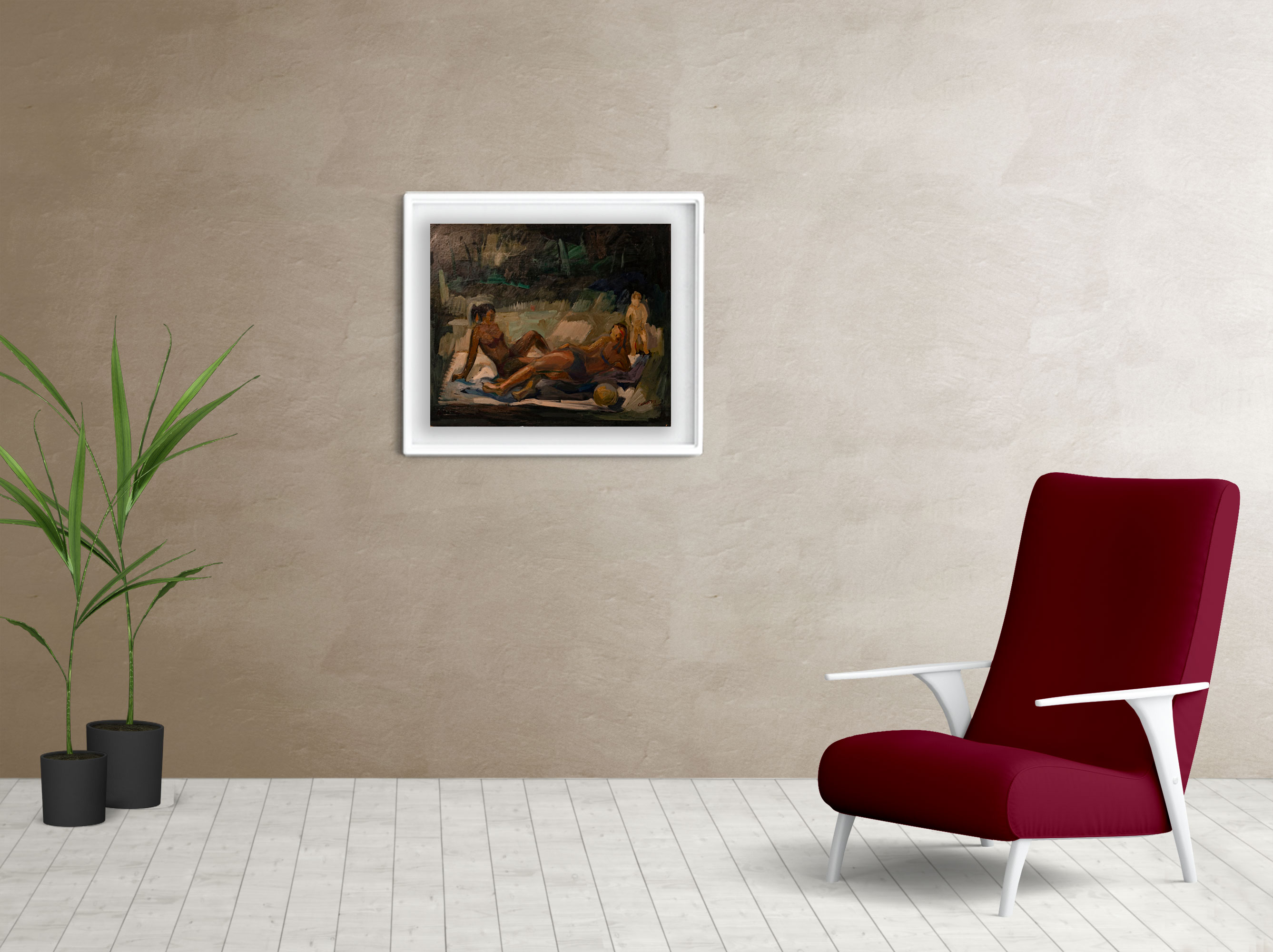 Living cuadro de Paisaje con figura