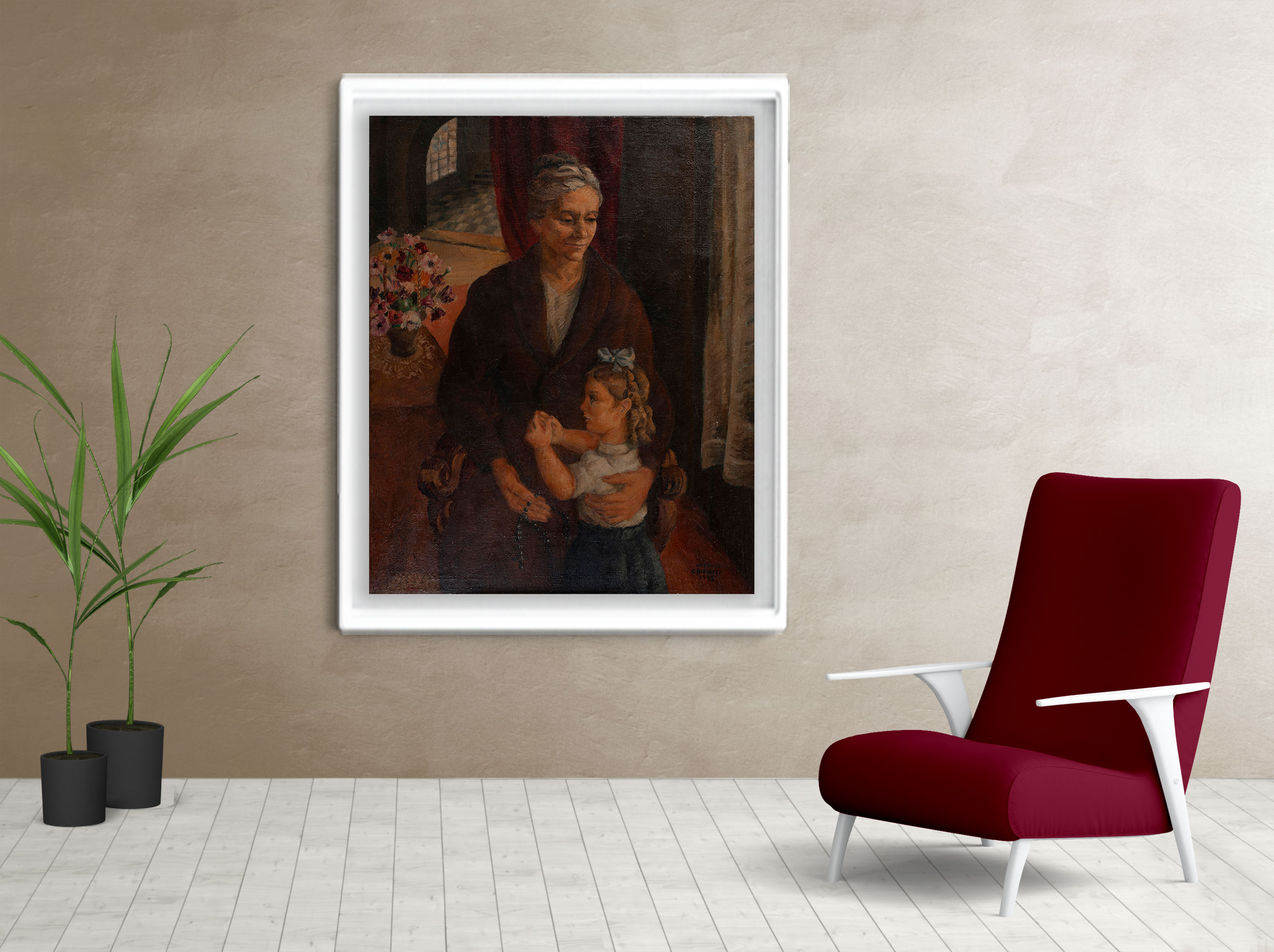 Living cuadro Doña María y Nelita