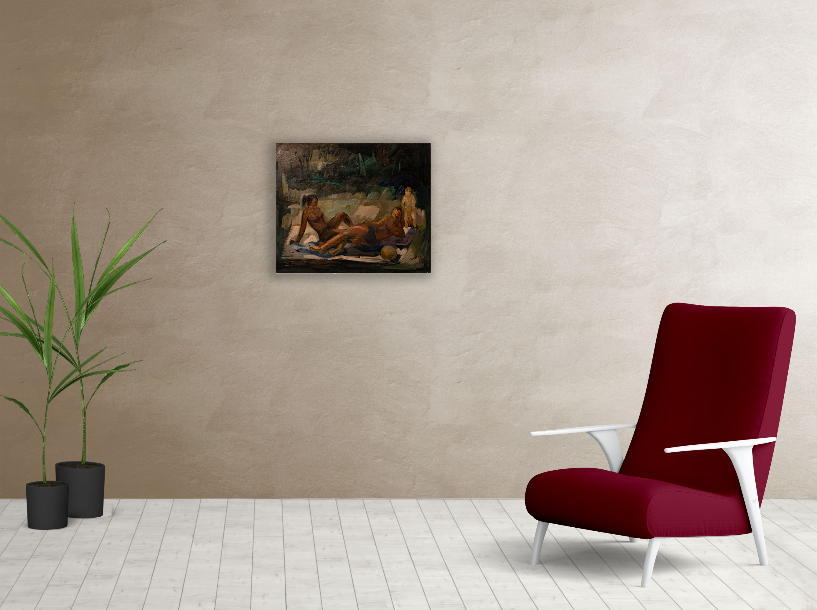 Living cuadro de Paisaje con figura