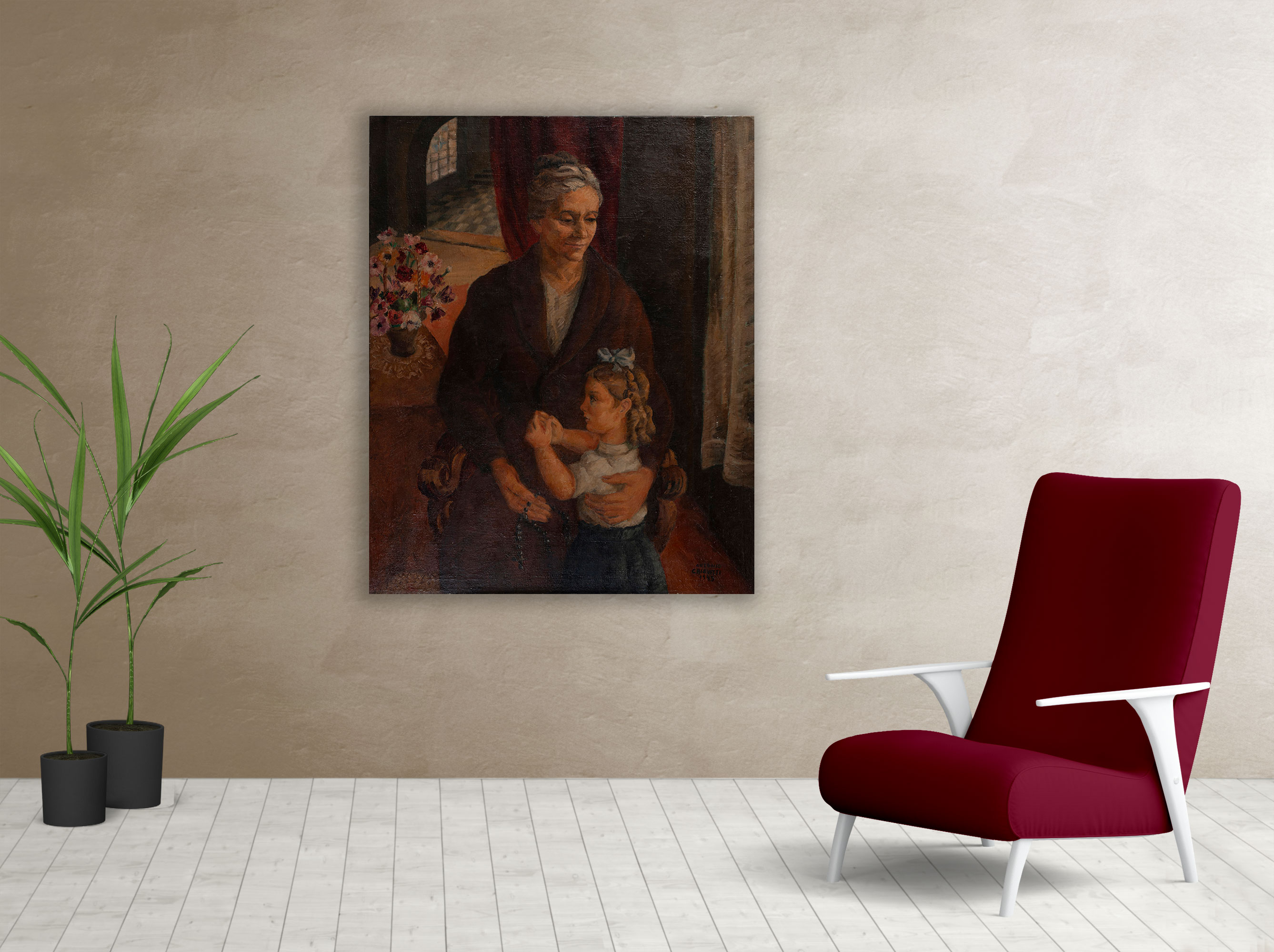 Living cuadro de Doña María y Nelita