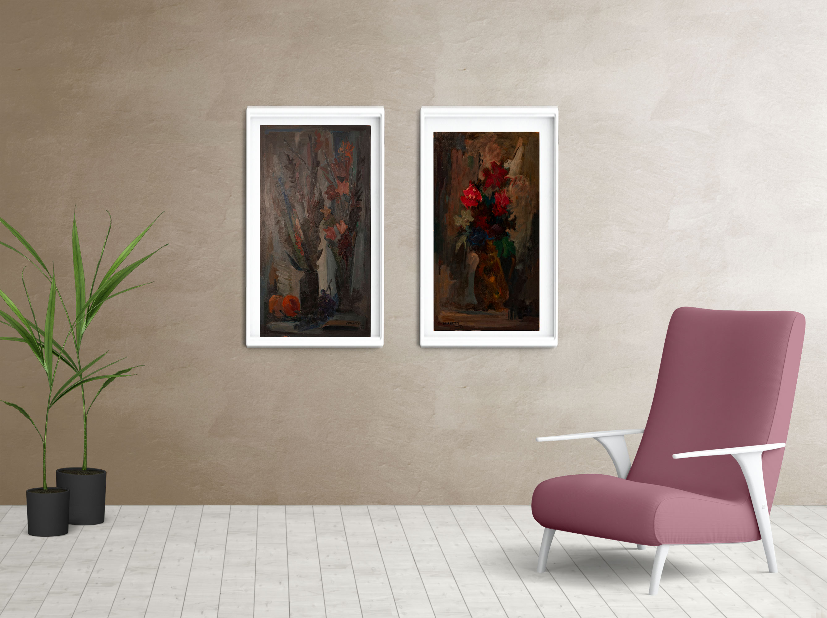 Living cuadro Flores y Flores en jarrón