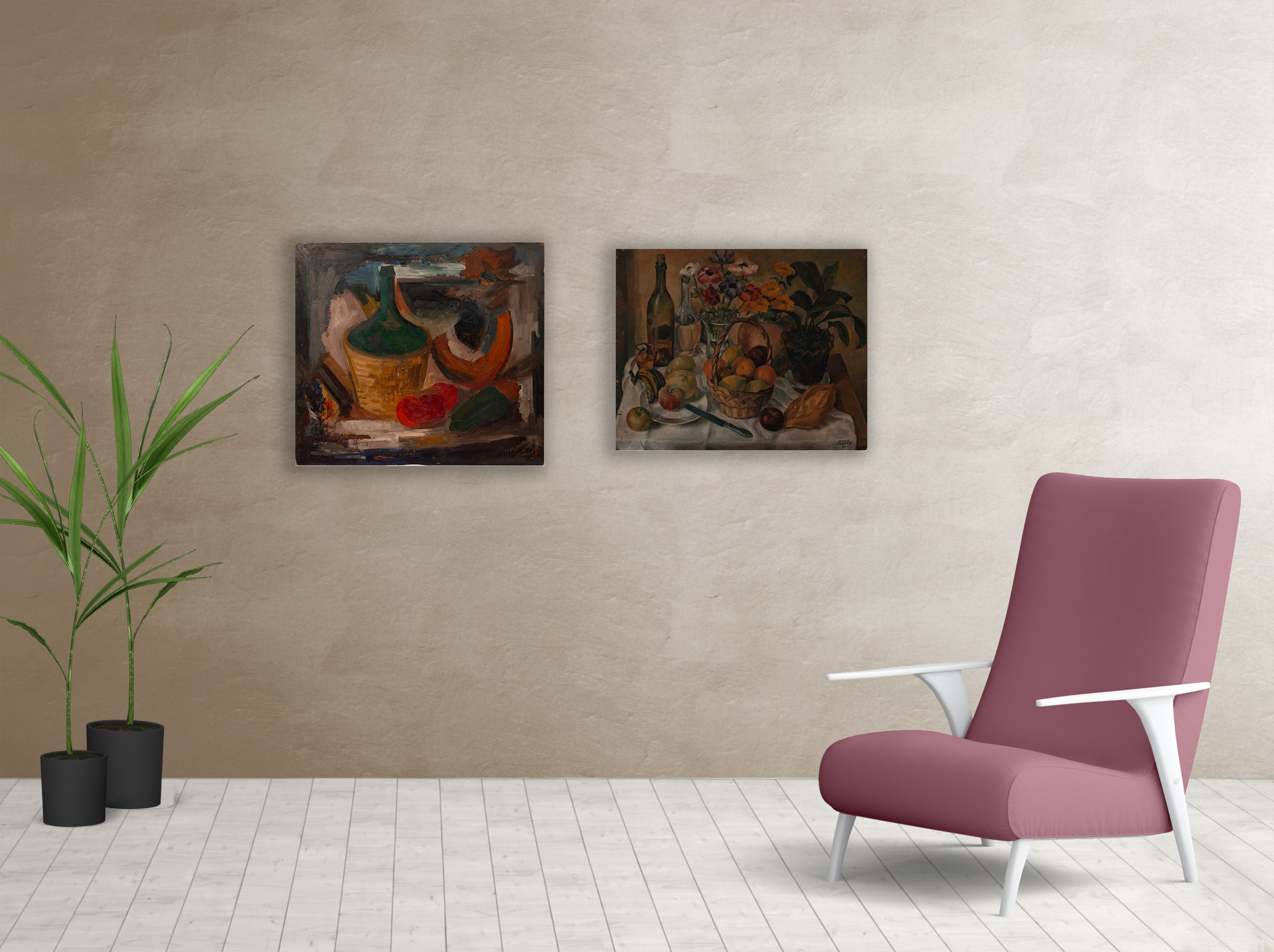 Living cuadro Naturaleza muerta y Flores y frutas