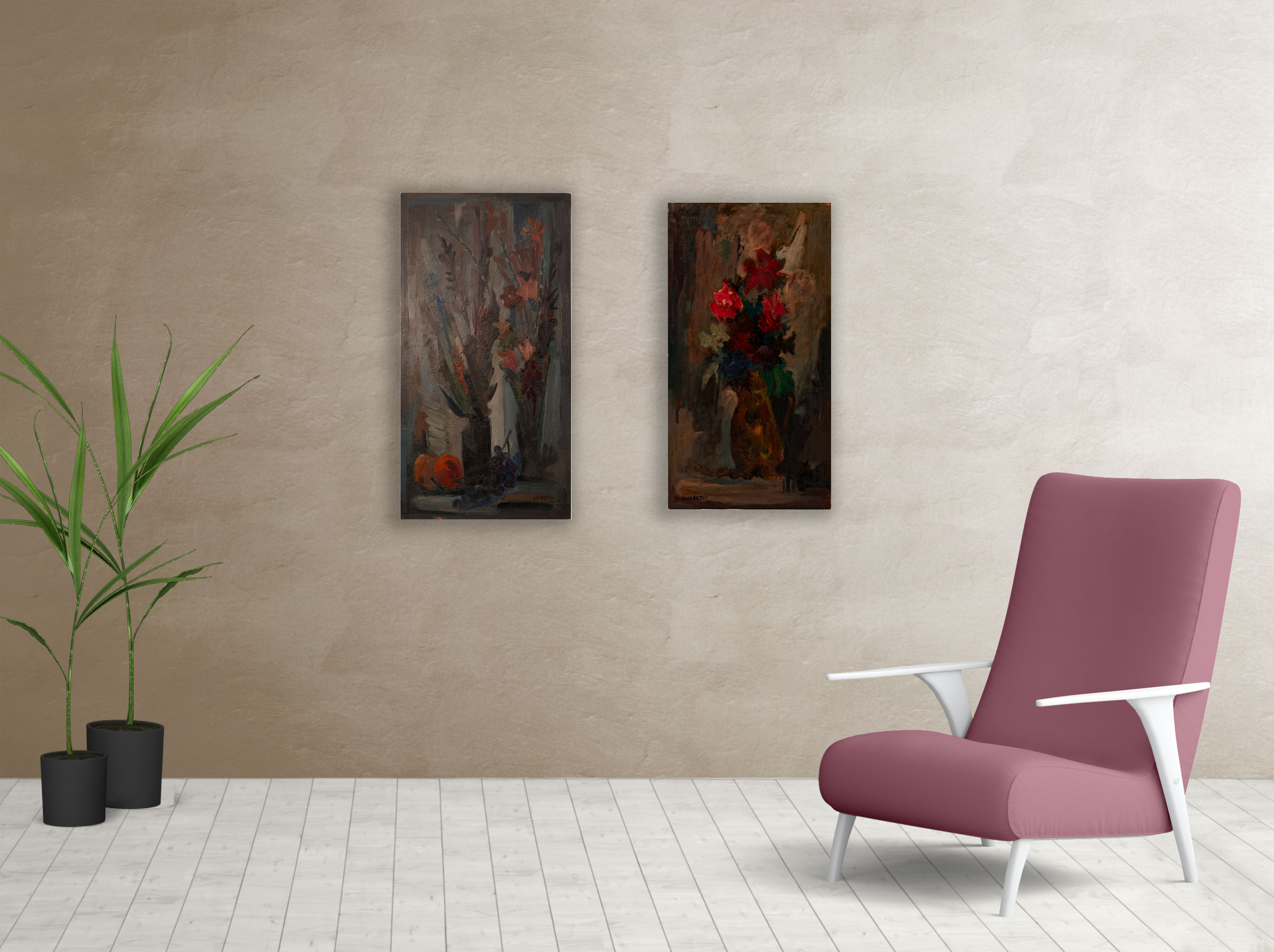 Living cuadro Flores y Flores en jarrón